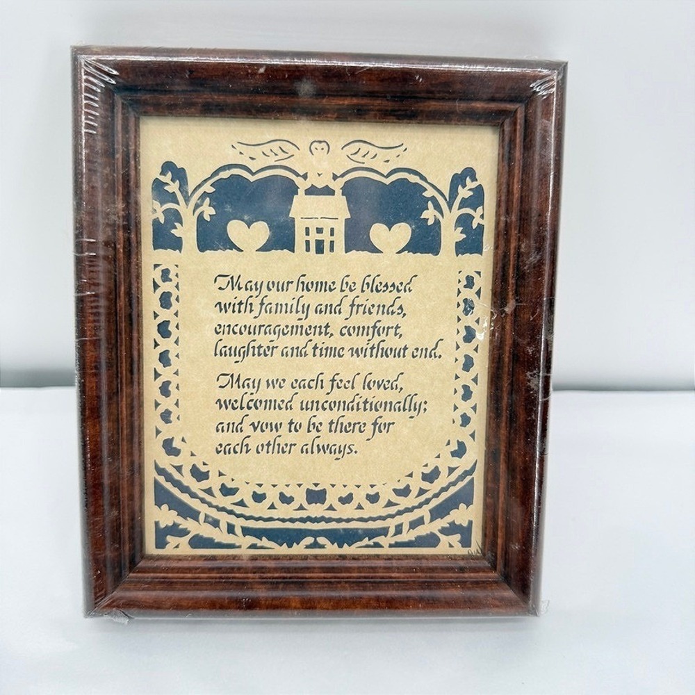 Designs With Scissors Framed Scherenschnitte Art Blessing Gift Wall Decor NEW